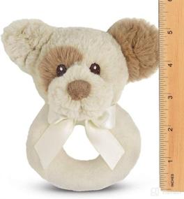 img 1 attached to 🐶 Bearington Baby Lil' Spot Plush Stuffed Animal Puppy Dog Soft Ring Rattle, 5.5 Inch
