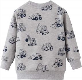img 3 attached to Toddler Boys Sweatshirts Fashion Long Sleeve Truck Dinosaur Crewneck Kids Tops