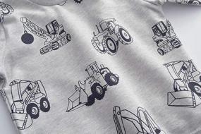 img 1 attached to Toddler Boys Sweatshirts Fashion Long Sleeve Truck Dinosaur Crewneck Kids Tops
