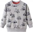 toddler boys sweatshirts fashion long sleeve truck dinosaur crewneck kids tops logo