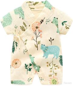 img 1 attached to PAUBOLI Kimono Robe: Cotton Yarn Newborn Robe & Baby Romper - Comfortable Japanese Pajamas for Infants