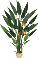large artificial bird of paradise plant - 5.25ft faux canna lily tree with 28 trunks and 3 flowers, perfect fake plant for indoor home, office, or garden modern decor - gtidea logo