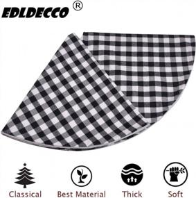 img 1 attached to Stylish And Handcrafted Christmas Tree Skirt - Enjoy Xmas With EDLDECCO 54 Inches Black And White Plaid Buffalo Check Design