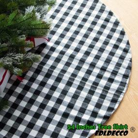 img 4 attached to Stylish And Handcrafted Christmas Tree Skirt - Enjoy Xmas With EDLDECCO 54 Inches Black And White Plaid Buffalo Check Design