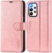 tucch galaxy a53 5g wallet case with magnetic closure, rfid blocking and tpu shockproof interior - rose gold leather flip cover with card holder and stand, compatible with 6.5-inch 2022 galaxy a53 logo