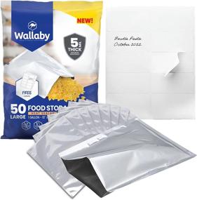 img 4 attached to 50 Bundle Pack Of 1-Gallon Wallaby Mylar Bags For Safe And Long Term Food Storage - Heat Sealable And Food Safe