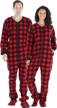 cozy up in our soft fleece footed onesies for men and women - available in solid colors and buffalo plaid! logo