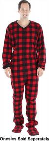 img 3 attached to Cozy Up In Our Soft Fleece Footed Onesies For Men And Women - Available In Solid Colors And Buffalo Plaid!