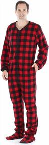 img 1 attached to Cozy Up In Our Soft Fleece Footed Onesies For Men And Women - Available In Solid Colors And Buffalo Plaid!