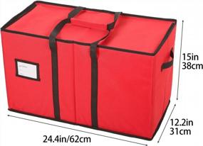 img 2 attached to 600D Canvas Xmas Figurine Storage Box - Keeps 8 Holiday Figurines 15 Inches & Adjustable Extent Area For Decorations Accessories