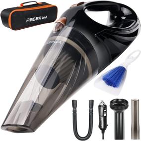 img 4 attached to 🚗 Reserwa [5th Generation] Car Vacuum Cleaner - 12V 106W Strong Suction Portable Handheld Auto Vacuum - 4500PA with 16.4FT(5M) Power Cord, Carrying Bag, Cleaning Brush (Black)