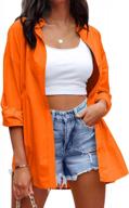 candy-colored v-neck blouse: women's casual button-down shirts for everyday chic logo