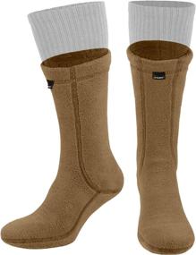 img 4 attached to 🏔️ Stay Cozy on Your Outdoor Adventures with 281Z Hiking Warm 8 inch Boot Liner Socks in Coyote Brown
