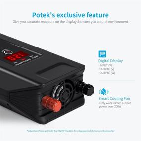 img 2 attached to 💡 POTEK 500W Power Inverter with Dual AC Outlets and USB Ports - Convert DC 12V to 110V AC for Tablets, Laptops, and Smartphones