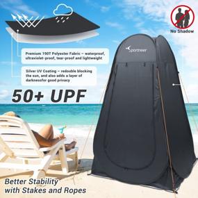 img 3 attached to Portable Pop Up Privacy Tent With UPF50+ Protection - Ideal For Camping, Showering, Changing Clothes, Potty, Beach, Picnic, Fishing, And More - 6.25 Ft Tall With Carrying Bag