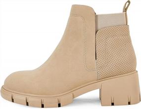 img 3 attached to Stylish And Comfortable Women'S Chelsea Ankle Boots With Chunk Block Heel And Lug Sole For Winter