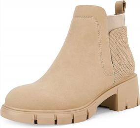 img 4 attached to Stylish And Comfortable Women'S Chelsea Ankle Boots With Chunk Block Heel And Lug Sole For Winter