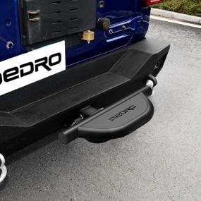 img 3 attached to OEDRO Hitch Step Replacement For Truck Vehicles With 2" Hitch Receiver Rear Bumper Guard Protector Upgraded Textured Black Hitch Step Bar