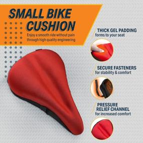 img 3 attached to Gel Bike Seat Cover Cushion By Bikeroo - Padded Comfort For Men & Women On Stationary Exercise, Mountain And Road Bicycle Seats Compatible With Peloton Adjustable.