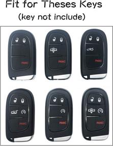 img 2 attached to BTSMONE Silicone 5 Buttons Smart Key Fob Remote Cover Case Keyless Entry Protector Bag – Jeep Grand Cherokee Dodge Challenger Charger Dart Durango Journey Chrysler 300 – BlackRed