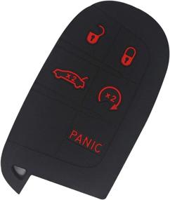 img 4 attached to BTSMONE Silicone 5 Buttons Smart Key Fob Remote Cover Case Keyless Entry Protector Bag – Jeep Grand Cherokee Dodge Challenger Charger Dart Durango Journey Chrysler 300 – BlackRed