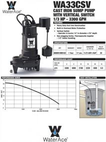 img 3 attached to Black 1/3 HP WaterAce WA33CSV Sump Pump For Efficient Water Removal