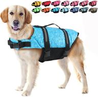 emust reflective adjustable dog life jacket with enhanced buoyancy, rescue handle, and swim safety - preserver vest for swimming logo