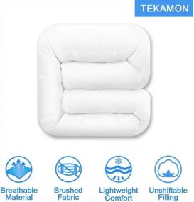 img 3 attached to TEKAMON Luxury Cal King Comforter - All Season Down Alternative Duvet Insert With Corner Tabs, Reversible And Machine Washable - Winter Warm And Soft For Hotel-Like Comfort - White (104" X 96")