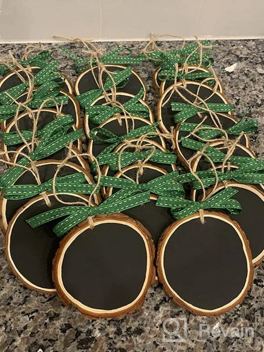 img 1 attached to 🌳 30Pcs Unfinished Wood Slices 2.4"-2.8" | Natural Wooden Circle Kit with Pre-drilled Hole for Rustic Wedding Decorations, Round Coasters, Halloween & Christmas Ornaments | DIY Arts & Crafts review by Omar Gonzales