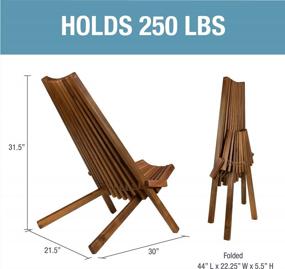 img 3 attached to CleverMade Tamarack Folding Wooden Outdoor Chair - Stylish And Functional Acacia Wood Lounge Chair For Your Outdoor Space