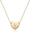 personalized gold initial heart necklace - handmade 14k gold filled choker for women logo