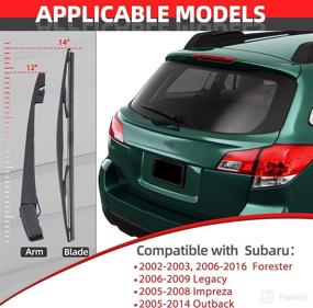 img 1 attached to 🌟 Premium Rear Windshield Wiper Arm & Blade Set for Subaru Forester 2002-2016 & Outback 2005-2014