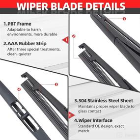 img 2 attached to 🌟 Premium Rear Windshield Wiper Arm & Blade Set for Subaru Forester 2002-2016 & Outback 2005-2014