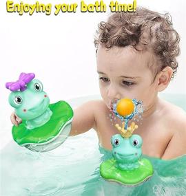 img 3 attached to Froggy Fun: Spray Water Bathtub Toy for Baby, Perfect Bathime Companion for Kids, Boys, and Girls