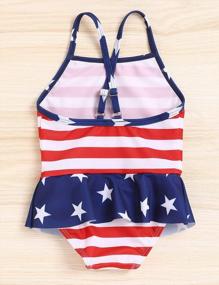 img 2 attached to Baby Girls' 4Th Of July One Piece Swimsuits With Star And Stripes Pattern - Adorable Swimwear For Independence Day Celebration