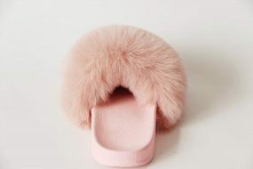 img 2 attached to Gegefur Women'S Faux Fur Slides: Comfortable And Stylish Indoor/Outdoor Slip-On Sandals With Fluffy, Open-Toe Design