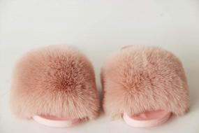 img 1 attached to Gegefur Women'S Faux Fur Slides: Comfortable And Stylish Indoor/Outdoor Slip-On Sandals With Fluffy, Open-Toe Design