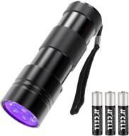 🔦 portable black light urine detector, cosoos 12led small uv lights 395nm for dog cat pet stain detection - aaa batteries included logo