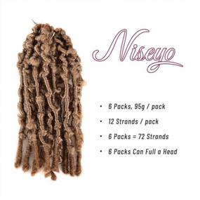 img 4 attached to Get The Perfect Edgy Look With Niseyo Butterfly Locs Crochet Hair In Distressed Style (6 Packs, 12 Inch, 27#)