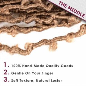 img 2 attached to Get The Perfect Edgy Look With Niseyo Butterfly Locs Crochet Hair In Distressed Style (6 Packs, 12 Inch, 27#)