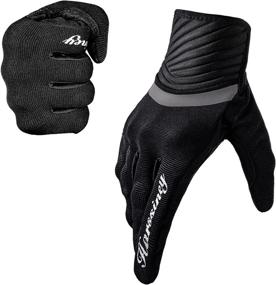 img 4 attached to Harssiney Motorcycle Gloves for Men: Breathable Dirt Bike Riding ATV Motocross Glove with Touchscreen & Knuckle TPR Palm Pad Protection