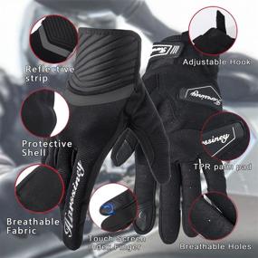 img 3 attached to Harssiney Motorcycle Gloves for Men: Breathable Dirt Bike Riding ATV Motocross Glove with Touchscreen & Knuckle TPR Palm Pad Protection