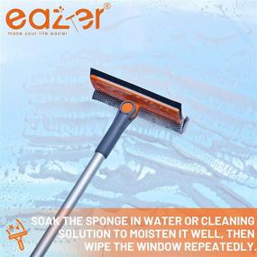 img 1 attached to Eazer Pro Multi-Purpose Rotatable Squeegee Window Cleaner Kit with Extendable Pole (20''-30''). Long Handle Window Cleaning Tool for Gas Station, Glass, Shower, Windshield