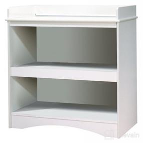 img 1 attached to 🚼 Pure White Changing Table with Open Storage Space - South Shore Furniture Peak-a-Boo Collection (Discontinued by Manufacturer)