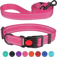 enhanced safety: reflective dog collar and leash set with adjustable nylon pet 🐾 collars and safety locking buckle - ideal for small, medium, and large dogs (4 sizes) logo