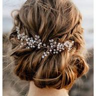 silver crystal hair piece accessories for weddings - edary wedding pearl hair vines bridal floral headpiece logo