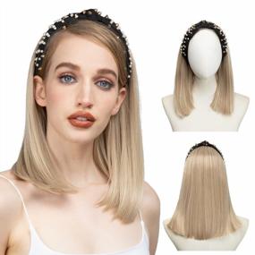 img 4 attached to Get Glam With SARLA'S Glueless Headband Wig For Blonde Women- Perfect For Cosplay And Daily Use!
