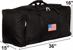 img 3 attached to Gothamite 36-Inch USA Flag American Duffle Bag - Heavy Duty Zippered Packable Foldable Storage & Military Sports Extra Large Carry Luggage Bag