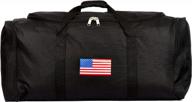 gothamite 36-inch usa flag american duffle bag - heavy duty zippered packable foldable storage & military sports extra large carry luggage bag logo