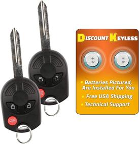 img 2 attached to 2 Pack - Keyless Entry Remote Key Fob Uncut 3btn OUCD6000022 164-R7043 for 2000-2016 Ford Lincoln Mercury Mazda